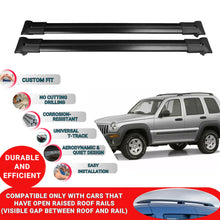Roof Racks Cross Bars For Jeep Liberty 2002-2007 2 Pcs Black