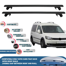 Roof Rack Cross Bars for Volkswagen Caddy 2003-2015 Rail Carrier for Roof Tents 4 Pcs Black