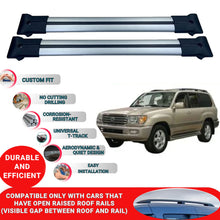 Roof Racks Cross Bars For Toyota Land Cruiser Suv 2003-2009 2 Pcs Grey