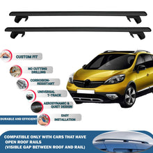 Roof Rack Cross Bars for Renault Grand X Mod 2012-2016 Rail Carrier for Roof Tents 2 Pcs Black