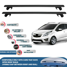 Roof Rack Cross Bars for Chevrolet Spark 2010-2015 Rail Carrier for Roof Tents 2 Pcs Black