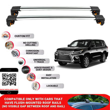 Premium Roof Bars For Lexus Lx-Series Suv 2016-2021 Secure Roof Rack Cross Bar 2 Pcss Grey