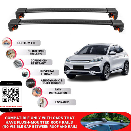 Premium Roof Bars For Byd Atto 3 Suv 2022+ Secure Roof Rack Cross Bar 2 Pcss Black