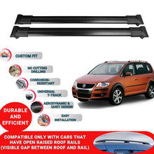 Roof Racks Cross Bars For Vw Touran Cross 2006-2010 2 Pcs Black