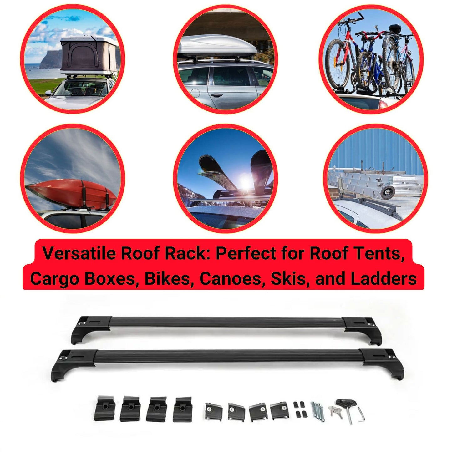 Roof Bars for Vw Atlas Cross Sport 2020+ Lockable Roof Rack Cross Bars 2 Pcs Black