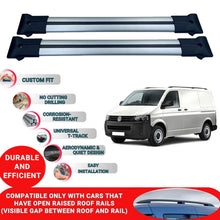 Roof Racks Cross Bars For Vw T5 Transporter 2003-2015 2 Pcs Grey