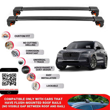 Premium Roof Bars For Lincoln Corsair Suv 2020-2024 Secure Roof Rack Cross Bar 2 Pcss Black