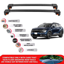 Premium Roof Bars For Kia Sportage NQ5 2022+ Roof Rack Cross Bars Secure Black