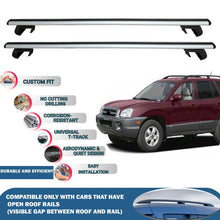 Roof Rack Cross Bars for Hyundai Santa Fe 2001-2006 Rail Carrier for Roof Tents 2 Pcs Grey