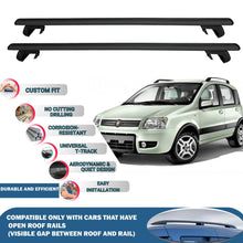 Roof Rack Cross Bars for Fiat Panda 2003-2012 Rail Carrier for Roof Tents 2 Pcs Black