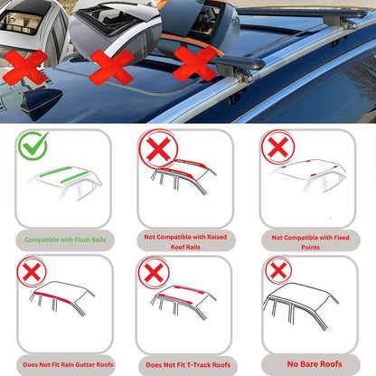 Roof Bars For Ford S-Max MK2 2015-2023 Roof Rack Cross Bars 2 Pcs Black