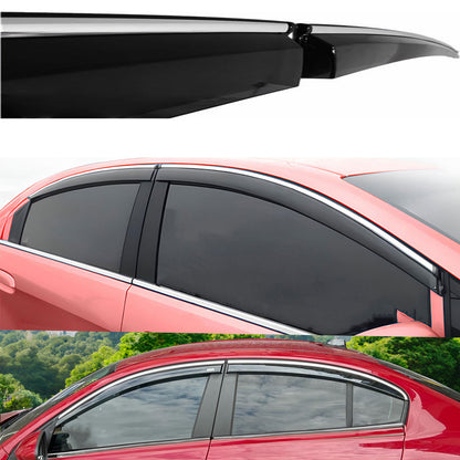 Chrome Window Wind Deflector for Seat Leon 2013 Onwards Rain Guard Visors 4 pcs