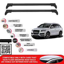 Roof Bars for Audi Q7 2006-2015 Lockable Roof Rack Cross Bars 2 Pcs Black