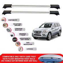 2X Car Roof Rack for Mercedes GL X164 2006-2012 Lockable Roof Bars Grey