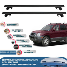 Roof Rack Cross Bars for Hyundai Santa Fe 2001-2006 Rail Carrier for Roof Tents 2 Pcs Black