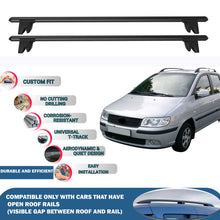 Lockable Roof Rack Cross Bars for Hyundai Matrix Mpv 2001-2010 | Heavy Duty Rail Carrier 2 Pcs Black