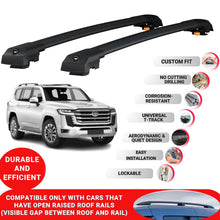 Roof Bar for Toyota Land Cruiser J300 2022 + Lockable Roof Rack Cross Bars 2 Pcs Black