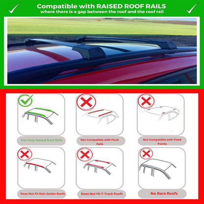 Roof Rack Cross Bars for Honda Pilot 2023 Onwards Lockable Roof Bars 2 Pcs Black