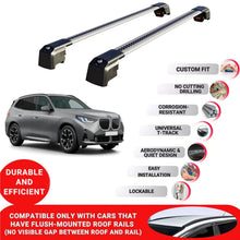 Roof Bars Rack for Bmw X3 G45 2024+ Lockable Rail Carrier 2 Pcs Grey