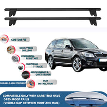 Lockable Roof Rack Cross Bars for Skoda Octavia Wagon 2005-2013 | Heavy Duty Rail Carrier 2 Pcs Black