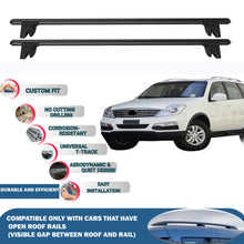 Lockable Roof Rack Cross Bars for Ssangyong Rexton 2012-2017 | Heavy Duty Rail Carrier 2 Pcs Black
