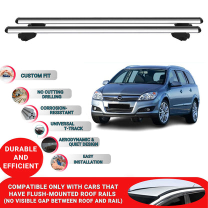 Roof Bars For Opel Astra H Estate 2007-2010 Roof Rack Cross Bars 2 Pcs Grey