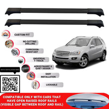 Roof Rack Cross Bars for Mercedes M-Class W164 2005-2011 Lockable 2 Pcs Black