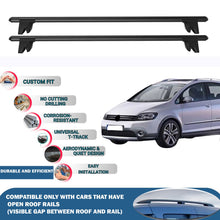 Lockable Roof Rack Cross Bars for Vw Cross Golf 2006-2014 | Heavy Duty Rail Carrier 2 Pcs Black