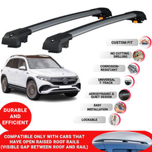 Roof Bar for Mercedes EQB X243 2021+ Lockable Roof Rack Cross Bars 2 Pcs Grey