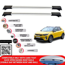 Roof Rack Cross Bars for Kia Stonic 2017 Onwards Lockable Roof Bars 2 Pcs Grey