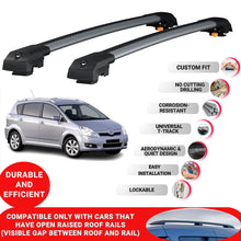 Roof Bar for Toyota Corolla Verso E120 2004-2008 Lockable Roof Rack Cross Bars 2 Pcs Grey