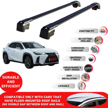 Roof Bars Rack for Lexus UX (Za10) 2019+ Lockable Rail Carrier 2 Pcs Black