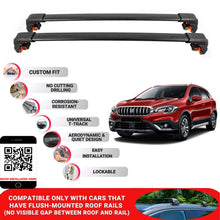 Premium Roof Bars For Suzuki Sx4 S-Cross Hb2014+ Secure Roof Rack Cross Bar 2 Pcss Black