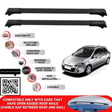 Roof Rack Cross Bars for Renault Clio 3 2006-2012 Lockable Roof Bars 2 Pcs Black