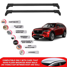 2X Car Roof Bars for Mazda Cx-90 2024+ Lockable Roof Rack Cross Bars Black
