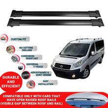 Roof Racks Cross Bars For Fiat Scudo Van 2006-2016 2 Pcs Black