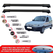 2X Car Roof Rack for Citroen Berlingo M59 1996-2008 Lockable Roof Bars Black