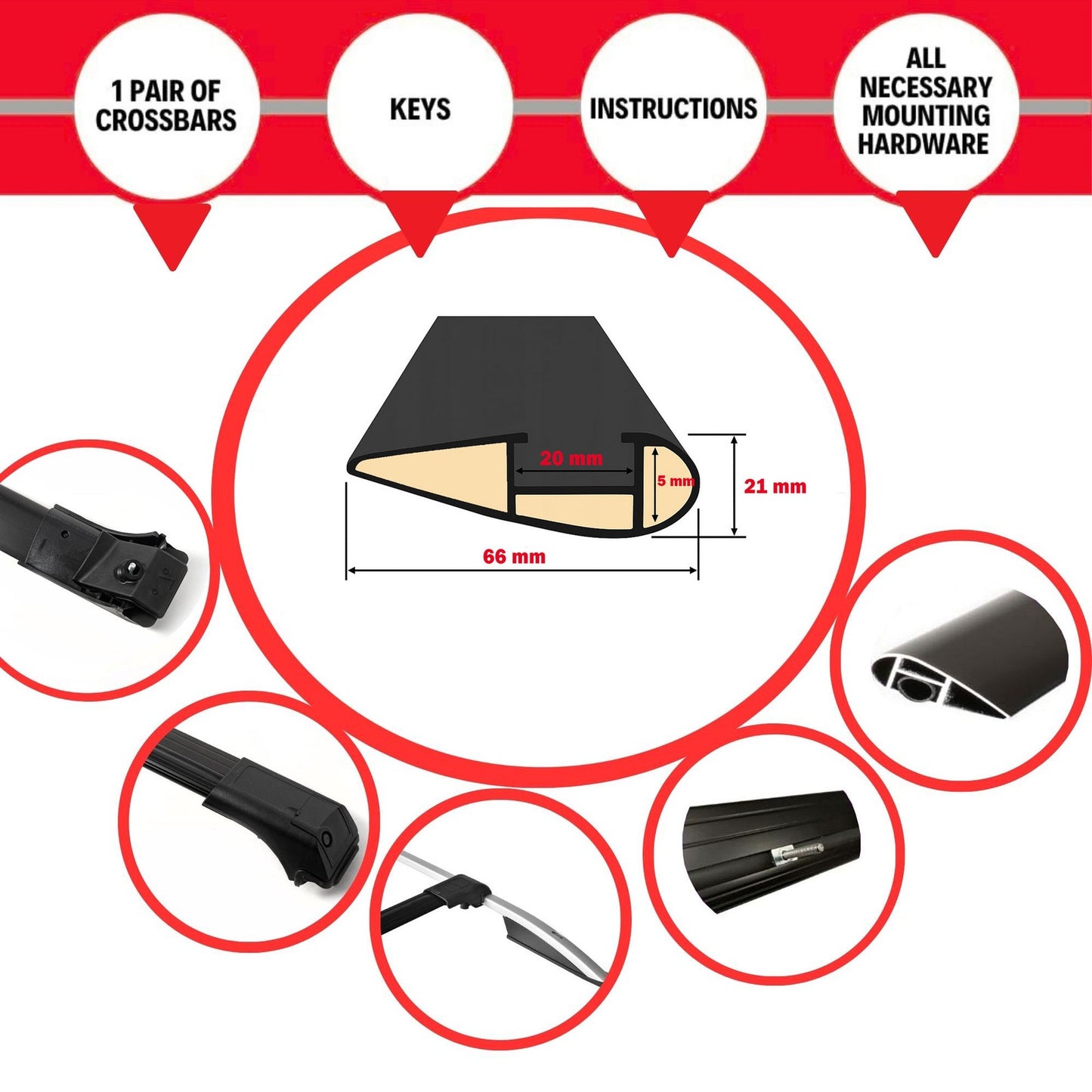 Roof Rack Cross Bars for Renault Trafic 2001-2014 Lockable Roof Bar 2 Pcs Black