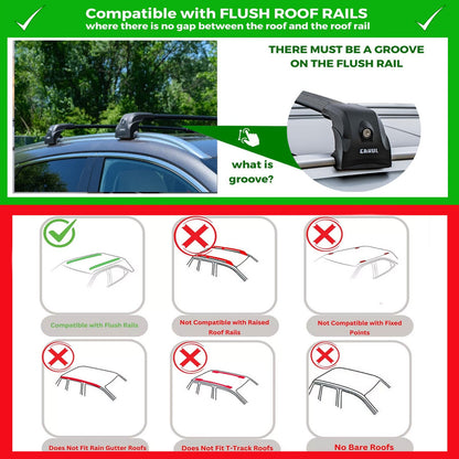 Premium Roof Bars For Genesis Gv60 Suv 2022+ Secure Roof Rack Cross Bar 2 Pcss Black