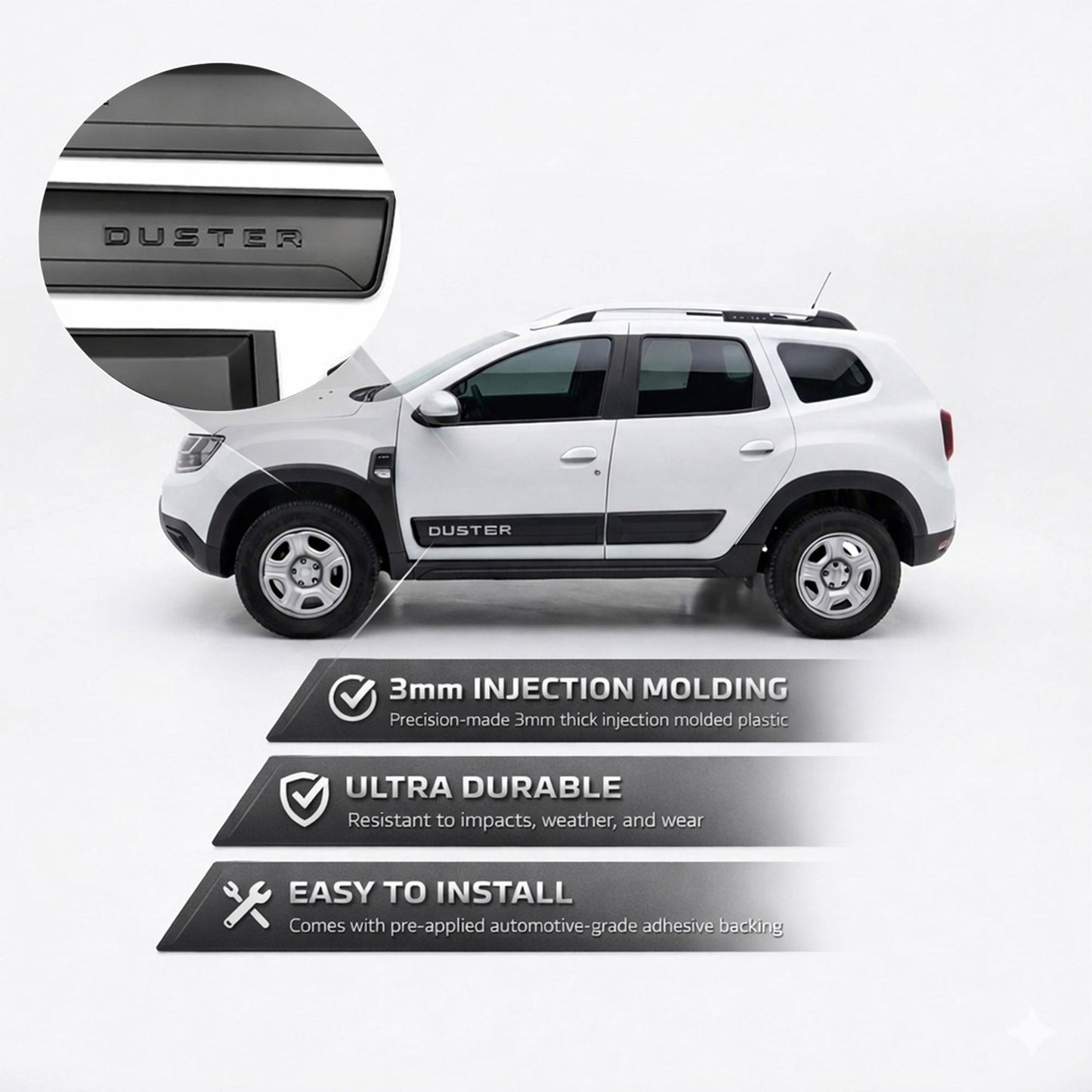 For Dacia Duster 2018-2023 ABS Fender & Door Moulding Body Kit Off-Road Model