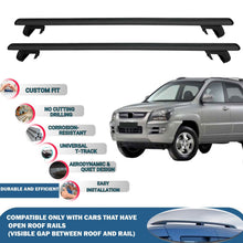 Roof Rack Cross Bars for Kia Sportage Je/KM 2005-2010 Rail Carrier for Roof Tents 2 Pcs Black