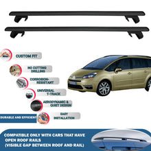 Roof Rack Cross Bars for Citroen C4 Grand Picasso 2006-2013 Rail Carrier for Roof Tents 2 Pcs Black
