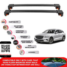 Premium Roof Bars For Genesis Gv70 Suv 2022+ Secure Roof Rack Cross Bar 2 Pcss Black