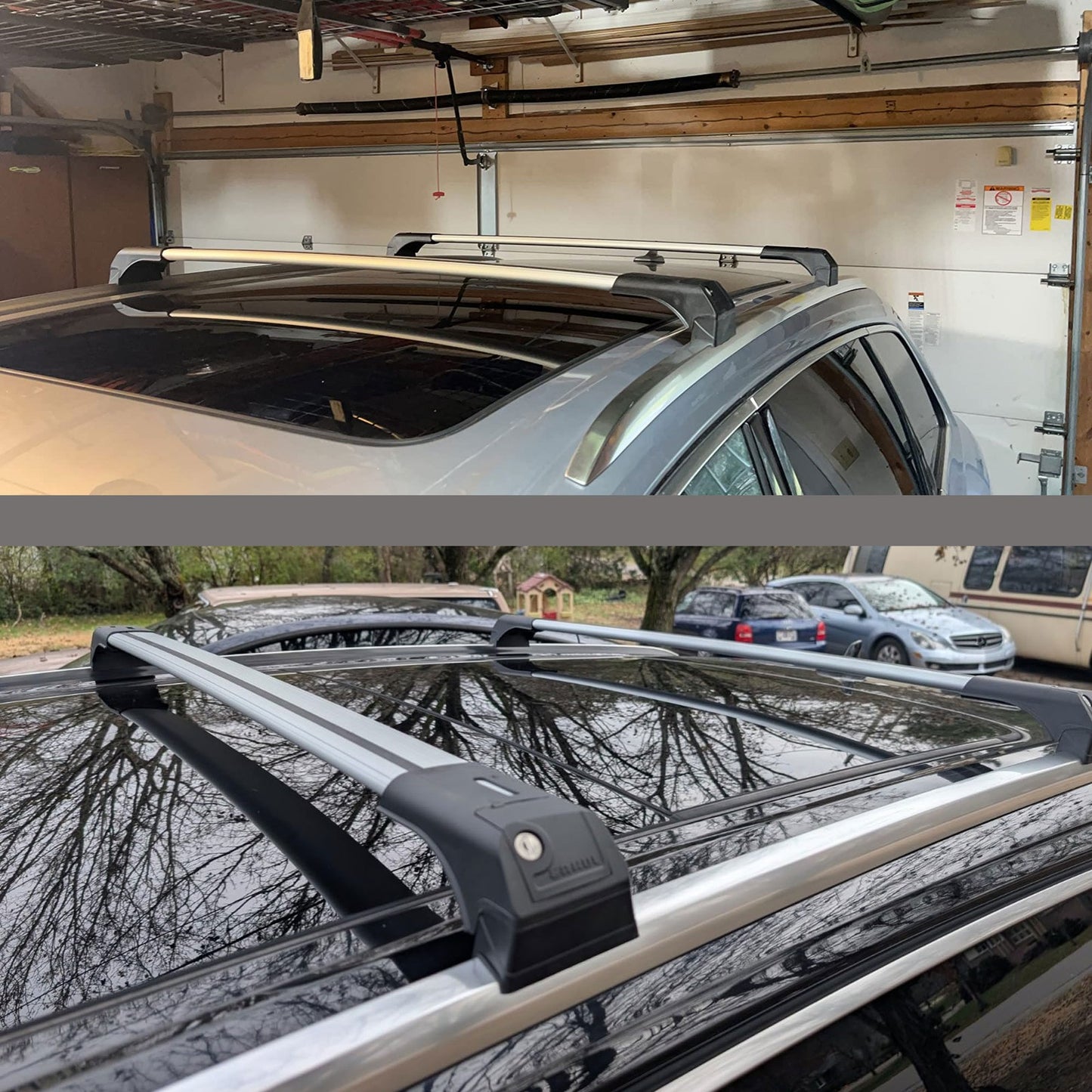 Car Roof Bars for Audi Q7 2016-2025 Lockable Roof Rack Cross Bars 2 Pcs Black