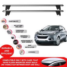 Premium Roof Bars for Hyundai IX35 2010-2015; Lockable Roof Rack Cross Bars 2 Pcs Grey