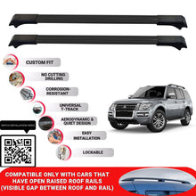 Roof Rack Cross Bars for Mitsubishi Pajero 2007-2022 Lockable Roof Bars 2 Pcs Black