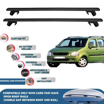 Roof Rack Cross Bars for Opel Agila 2000-2008 Rail Carrier for Roof Tents 2 Pcs Black
