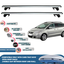 Roof Rack Cross Bars for Mazda 5 Cr Mpv 2004-2010 Rail Carrier for Roof Tents 2 Pcs Grey