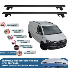 Roof Rack Cross Bars for Volkswagen T6 Transporter Van 2015-2023 Rail Carrier for Roof Tents 2 Pcs Black