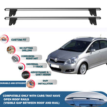Lockable Roof Rack Cross Bars for Toyota Corolla Verso 2002-2009 | Heavy Duty Rail Carrier 2 Pcs Grey